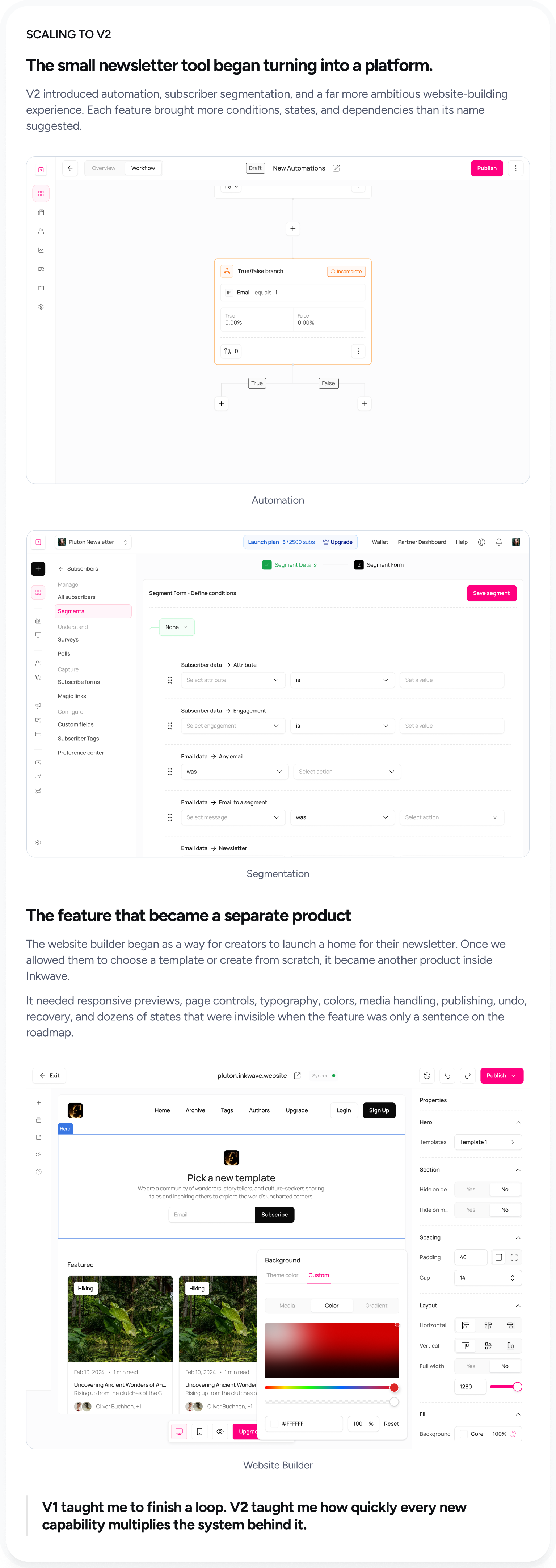 Inkwave scaling to V2 automation, segmentation, and website builder