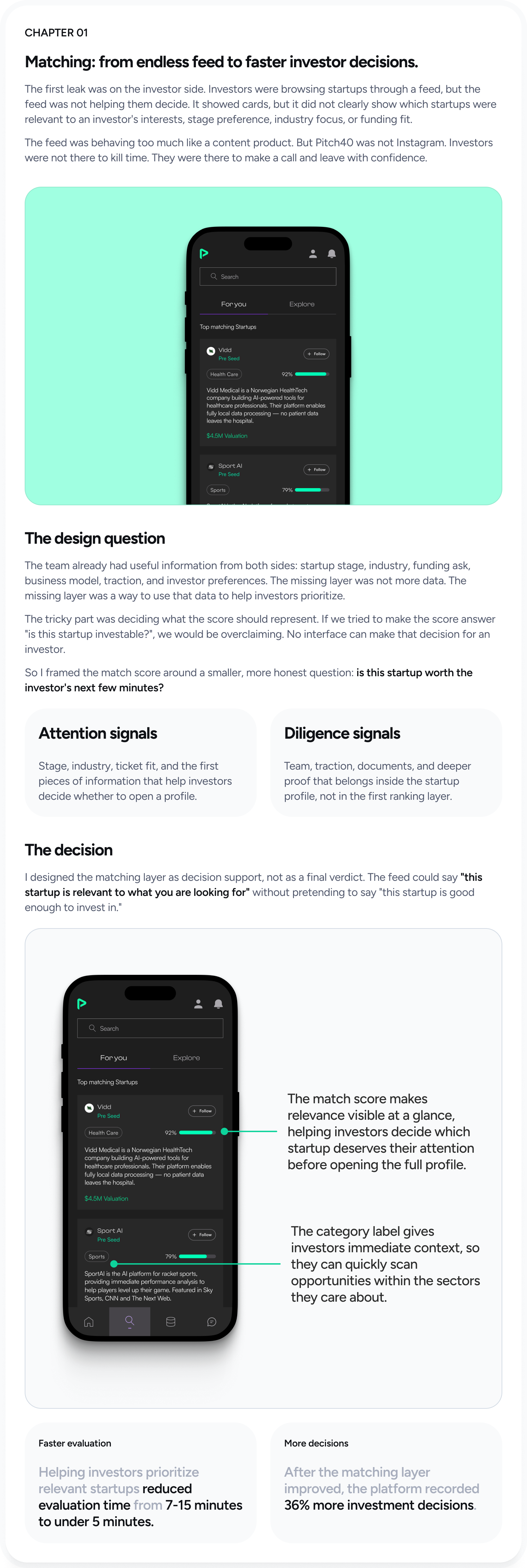 Pitch40 chapter 01 matching from endless feed to faster investor decisions