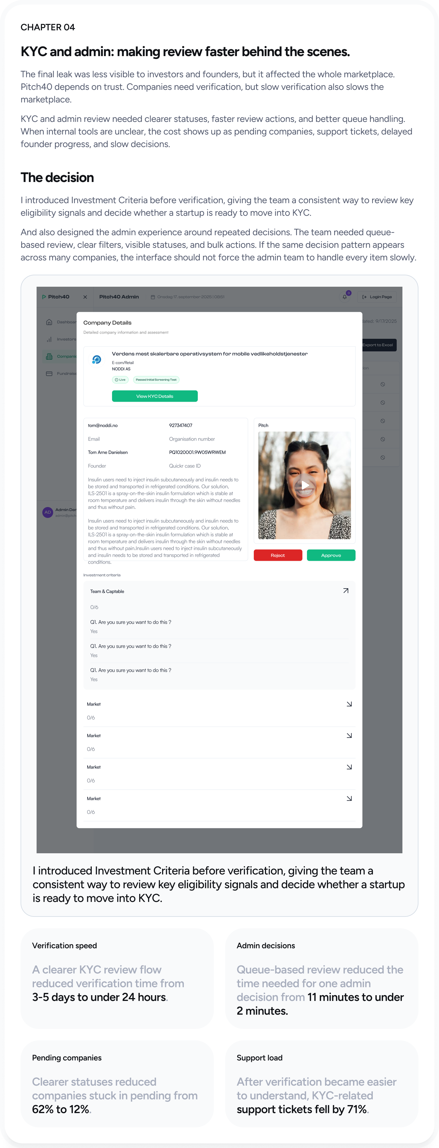 Pitch40 chapter 04 KYC and admin review