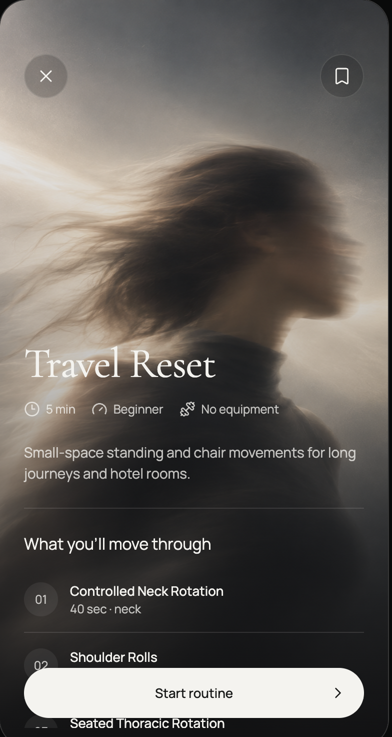 Mova travel reset routine