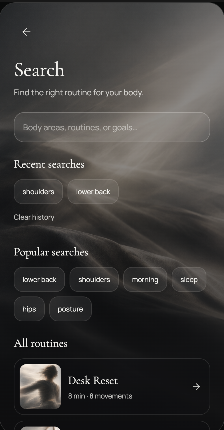 Mova routine search