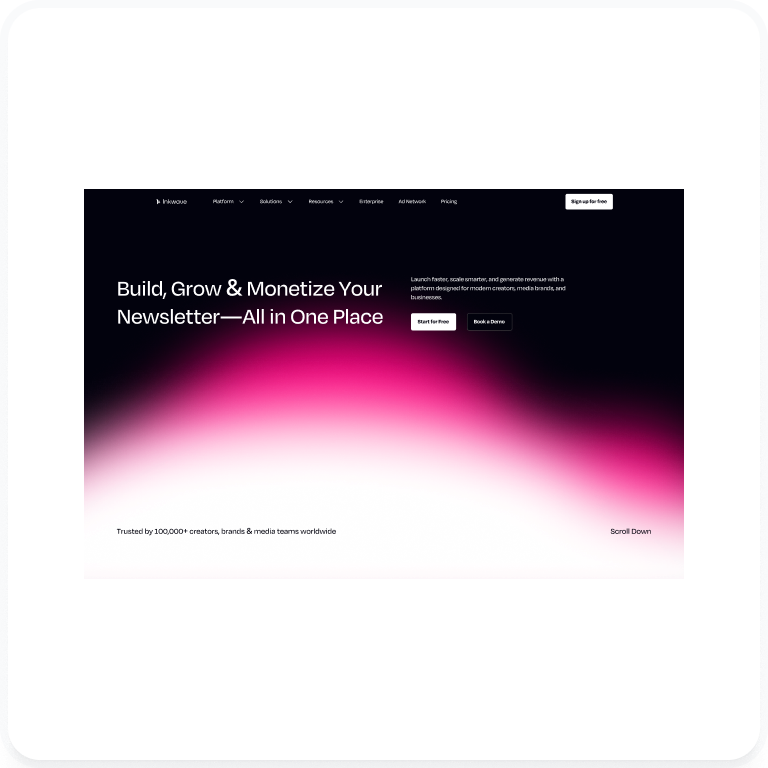 Inkwave website hero section