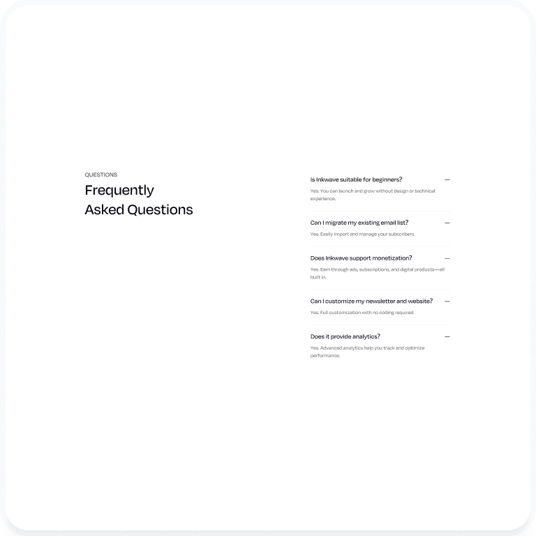 Inkwave frequently asked questions section